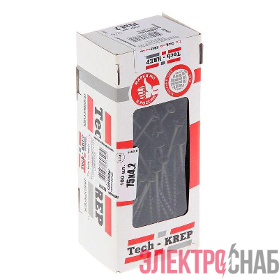 Саморез гипсокартон-дерево 4.2х75 (пакет) (уп.40шт) Tech-Krep/Zitar 125471