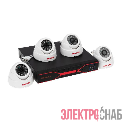 Комплект видеонаблюдения 4 внутренние камеры AHD/2.0 Full HD Rexant 45-0521