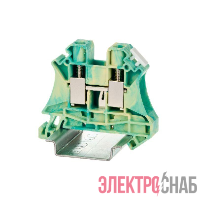 Клемма заземления винтовой зажим 2 точки подключения 10кв.мм DKC TUR-10-PE