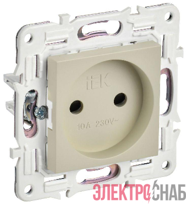 Розетка SKANDY 10А без заземл. защ. шторки SK-R01B беж. IEK SK-R13-10-K10
