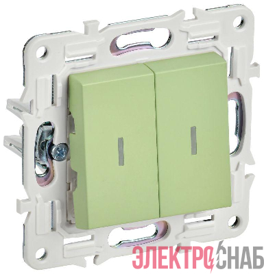 Выключатель 2-кл. SKANDY 10А SK-V09G с индикацией мятный IEK SK-V20-1-10-K06