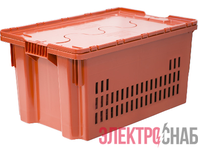 Ящик 600х400х300 мороз. дно сплошное, стенки перф, Safe PRO   оранжевый с оранж крышкой 602-1 SP м 602-1 SP м