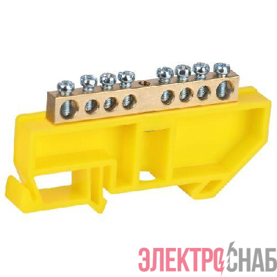 Шина PE земля на DIN-изоляторе ШНИ-6х9-8-Д NO-224-89 желт. Эра Б0062959