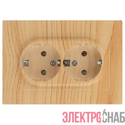 Розетка 2-м СП Accent 6-205-11 16А IP20 250В 2P+E Schuko AL/CU сосна Intro Б0063504