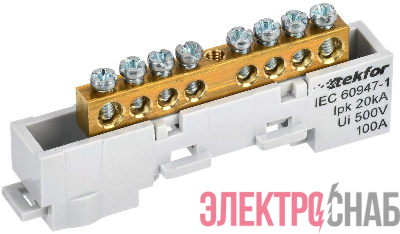 Шина L "фаза" неизол. на универс. держ. 6х9-8-Ср TEKFOR IEK TF-NN10-08-DL-K03