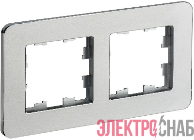 Рамка 2-м BRITE РУ-2-1-Бр метал. алюм. RE IEK BR-M22-M-01-K47