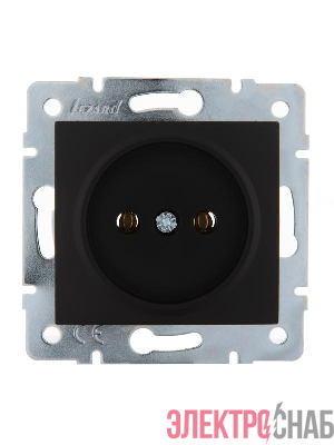 Розетка 1-м СП Karina 16А IP20 без заземл. керамика механизм черн. бархат LEZARD 707-4288-121