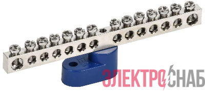 Шина нулевая Ni ШНИ-6х9-14-У1-С на одном угловом изоляторе IEK YNN10-14-C1-K07-N