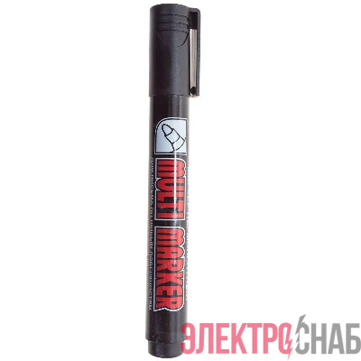 Маркер перманентный "Multi Marker" 3мм пулевидный черн. Crown 08-8601