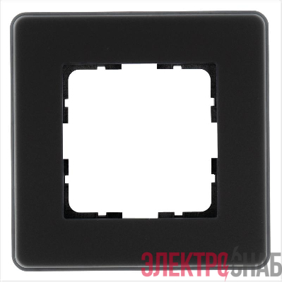 Рамка 1-м G-Glass закругленная стекло матов. черн. Jasmart G1001GB-RM