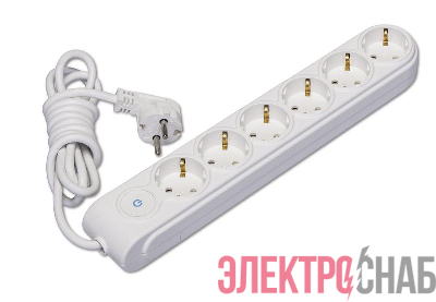 Удлинитель 6х3м с заземл. 16А IP20 ПВС 3х1.5 с выкл. защ. шторки Makel N6310044