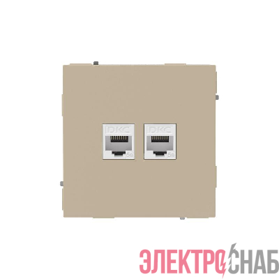 Розетка компьютерная 2-м KANT RJ45 кат.5E без шторки ванильн. марципан DKC 7015664