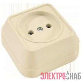 Розетка 1-м ОП 16А IP20 квадрат. без заземл. крем. Makel 45202