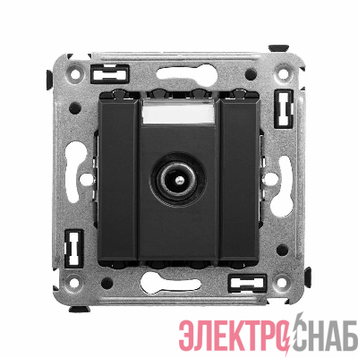Розетка телевизионная проходная TV СП Avanti "Черный матовый" DKC 4412513