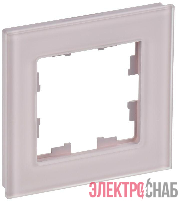 Рамка 1-м BRITE РУ-1-2-Бр стекло розовый матов. IEK BR-M12-G-31-K14