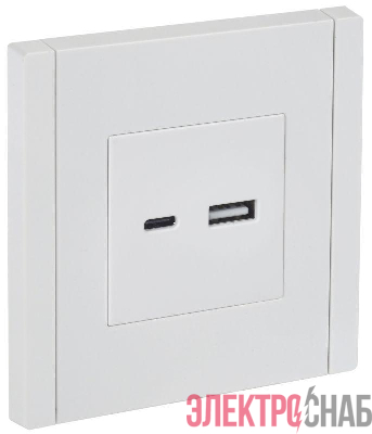 Розетка USB A+C 3.1А FORTE&PIANO FP250 бел. IEK FP-U22-D31-K01