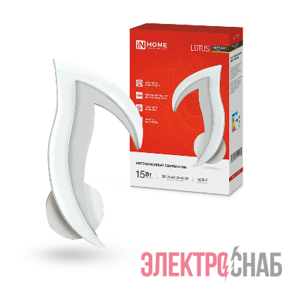 Светильник светодиодный ELEGANT LOTUS STEP COLOR 15Вт 3000-6500К 1200лм 230В бел. IN HOME 4690612051420