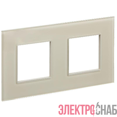 Рамка 2-м SKANDY SK-F22B стекло беж. IEK SK-M22-G-K10