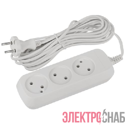 Удлинитель 3х5м без заземл. ШВВП 2х0.75 UDL-6-350 Greenline Эра Б0065070