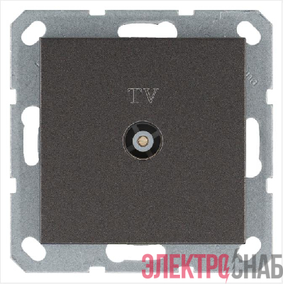 Розетка телевизионная оконечная TV Ф9.5мм механизм мокко Jasmart G6001Z