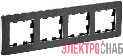Рамка 4-м BRITE РУ-4-1-Бр метал. черн. RE AL IEK BR-M42-M-21-K02