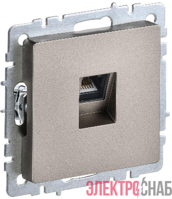 Розетка компьютерная СП RJ45 кат.5E BRITE РК10-БрШ механизм шампань IEK BR-K10-1-K37