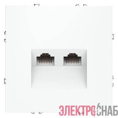 Розетка компьютерная 2-м СП S70 RJ45 + RJ45 кат.6 механизм бел. матов. Voltum VLS060202