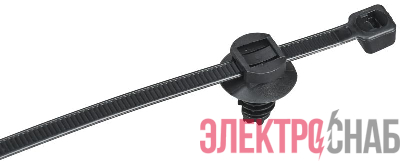 Хомут 4.8х200мм P6.6 с креплением на елочку черн. (уп.100шт) IEK UHH16-D048-200-100-K02