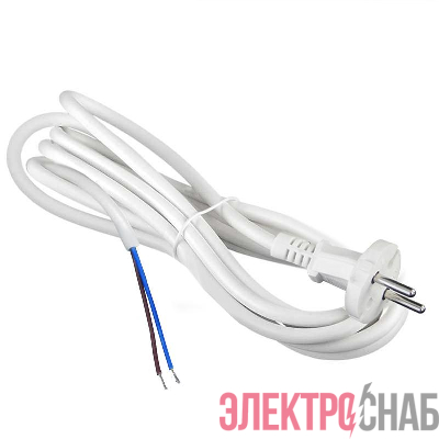 Шнур сетевой с вилкой 3м без заземл. 10А ПВС 2х1 бел. DOMTOK 2772