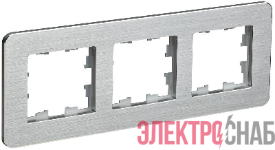 Рамка 3-м BRITE РУ-3-1-Бр метал. алюм. RE AL IEK BR-M32-M-21-K47
