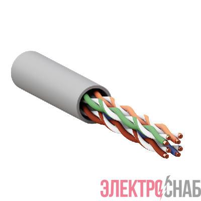 Кабель витая пара U/UTP кат.5E 4 пары 24 AWG solid PVC сер. (м) TERACOM PRO EKF TRP-5EUTP-04PVC-GY-IN3