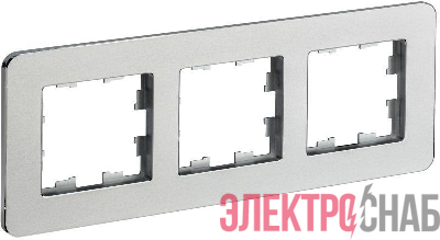 Рамка 3-м BRITE РУ-3-1-Бр метал. алюм. RE IEK BR-M32-M-01-K47