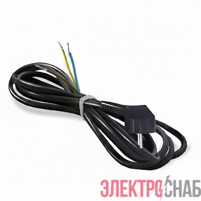 Шнур сетевой с вилкой 2м с заземл. 10А ПВС 3х1 черн. DOMTOK 2780
