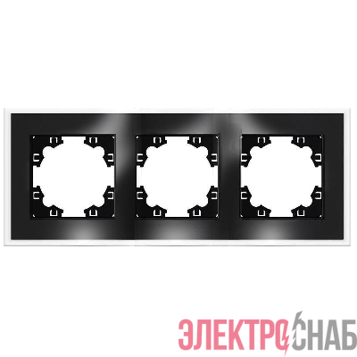 Рамка 3-м Афина стеклянная графит UNIVersal 2256
