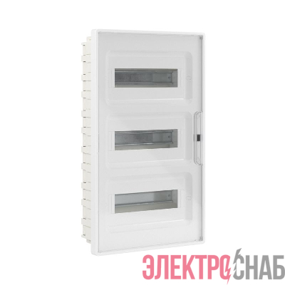 Щиток встраиваемый Фрейм (FRAME) ЩРв-п-36 36мод. с прозр. дверцей с 4 шинами PEN (2шт на 8 отверст. и 2шт на 10 отверст.) бел. DKC F36B1WT