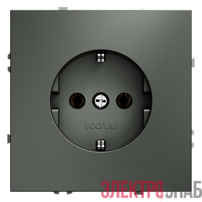 Розетка 1-м СП S70 16А с заземл. механизм титан Voltum VLS040106