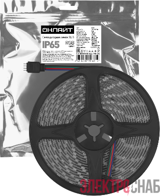 Лента светодиодная 90 681 OLS-5050RGB60-14.4-IP65-24V (уп.5м) ОНЛАЙТ 90681