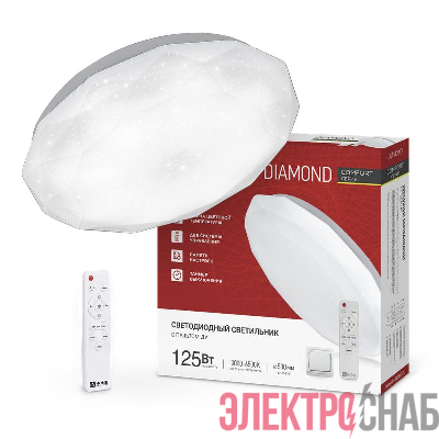 Светильник светодиодный COMFORT DIAMOND 125Вт 3000-6500К 10000лм 230В 500х105мм с пультом ДУ IN HOME 4690612059488
