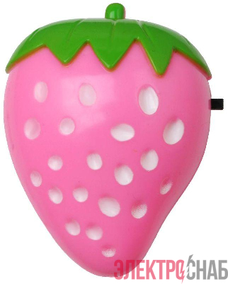 Светильник светодиодный NL-180 "Клубника" 220В ночник с выкл. розов. Camelion 12536