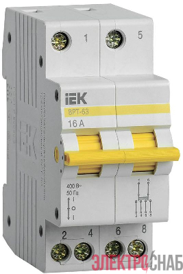 Выключатель-разъединитель трехпозиционный 2п ВРТ-63 16А KARAT IEK MPR10-2-016