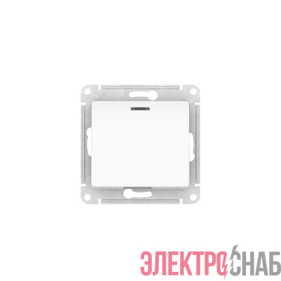 Переключатель 1-кл. Glossa (сх. 6а) 10AX с подсветкой быстрозажим. клем. механизм бел. SE GSL000163S