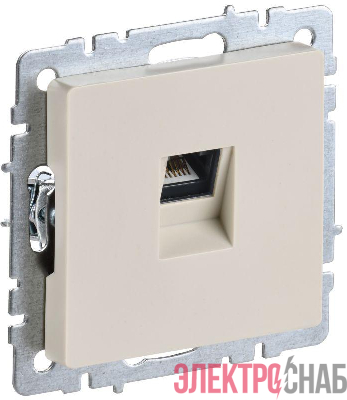 Розетка компьютерная СП RJ45 кат.5E BRITE РК10-БрКр механизм беж. IEK BR-K10-1-K10