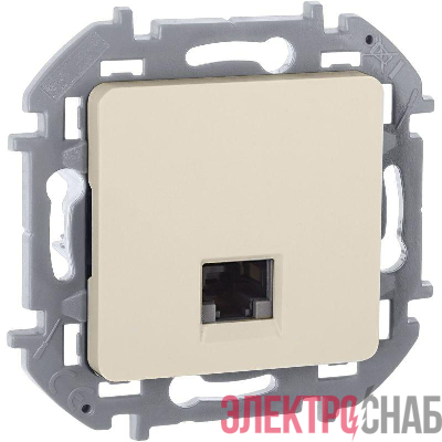 Розетка компьютерная Inspiria RJ45 кат.6 UTP механизм сл. кость IEK 673831