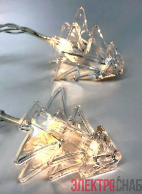 Гирлянда светодиодная "Елочка" ILD-10WW-BO-PNTR 1.4м 10LED IP20 элементы питания 2хAA SHLights 4690601047243