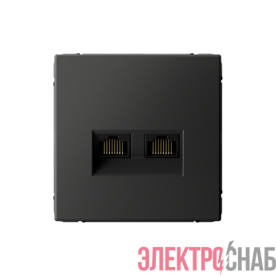 Розетка компьютерная 2-м ArtGallery RJ45 + RJ45 кат.5E механизм базальт SE GAL001485