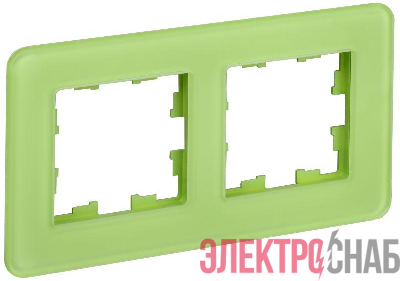 Рамка 2-м BRITE РУ-2-2-Бр стекло эко грин RE IEK BR-M22-G-41-K06