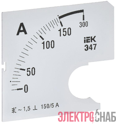 Шкала сменная для амперметра Э47 150/5А-1.5 72х72мм IEK IPA10D-SC-0150