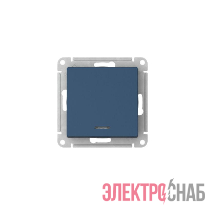 Переключатель 1-кл. AtlasDesign (сх. 6а) 10AX с подсветкой быстрозажим. клем. механизм аквамарин SE ATN001163S