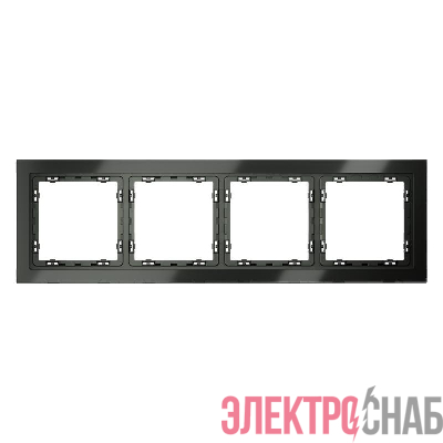 Рамка 4-м S70 стеклян. титан Voltum VLS110406