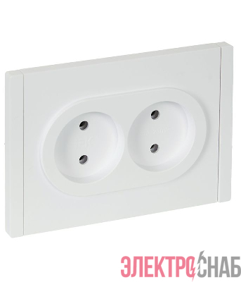 Розетка 2-м СП FORTE&PIANO FP226 10А без заземл. без защ. шторок безвинт. крепл. бел. IEK FP-R20-10-1-K01